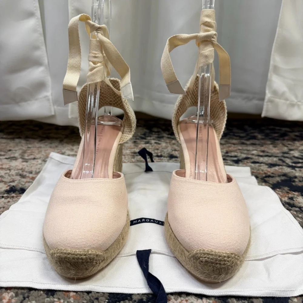 NWOT Margaux x Gal Meets Glam ‘The Espadrille’ in “Blush Pink Canvas” Size 12.5